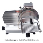 Pengiris Daging Elektrik 0-8mm Ketebalan Dapat Disesuaikan, 150W, Aluminium, 49x39x37cm